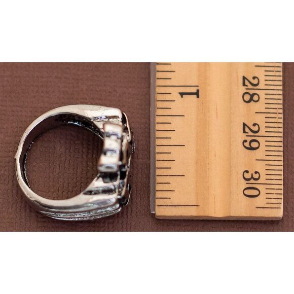 Vintage Triple 9 Statement Ring Size 7 - U1 - Picture 3 of 3